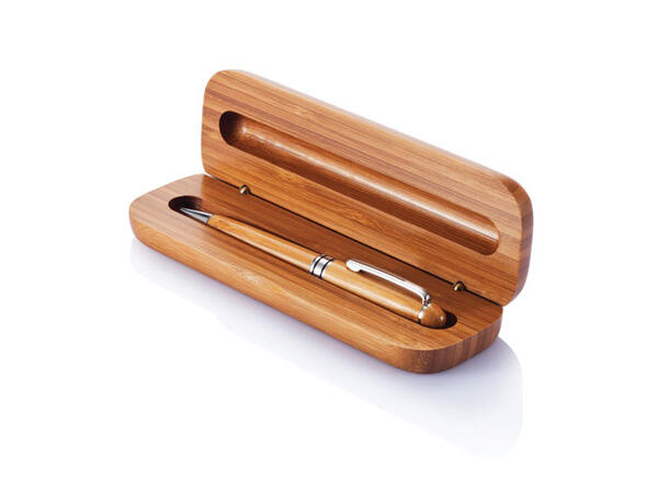 Bamboo kulepenn i eske, sort blekk 